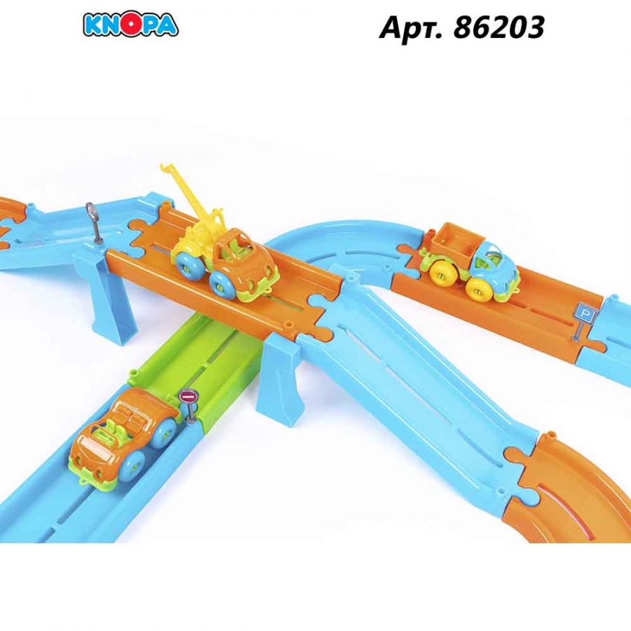 Игровой набор "Автодорога" 4,5 м с машинками КНОПА