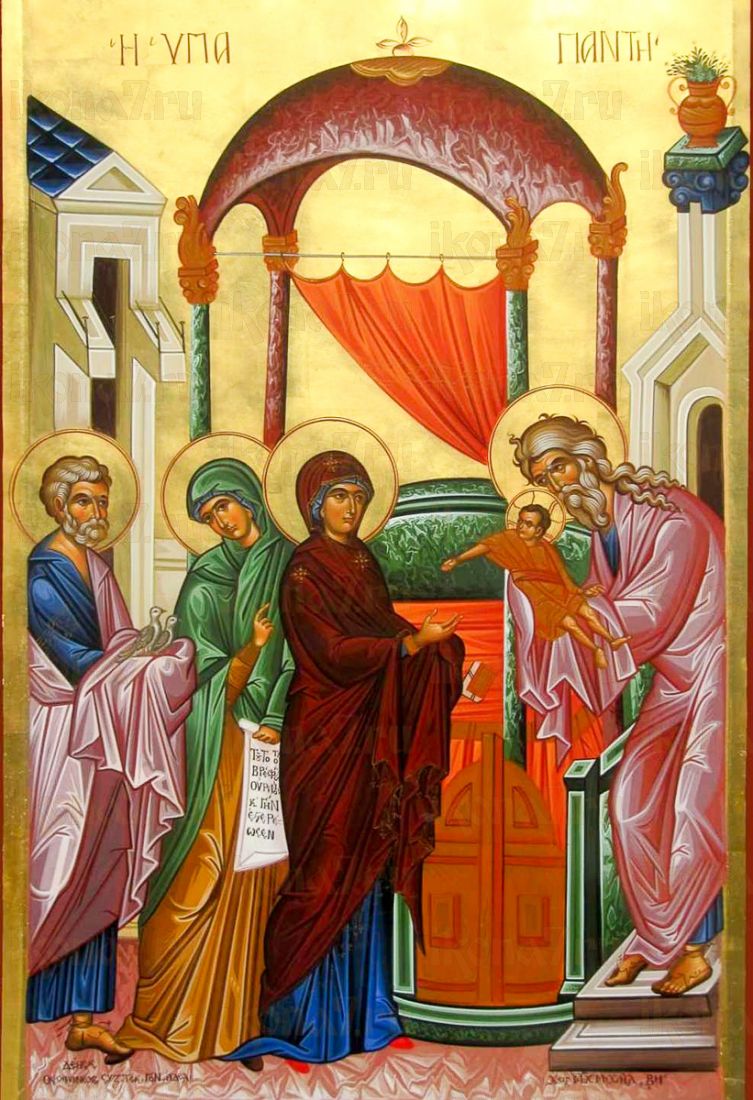 Сретение Господне: Икона, Говорящая о Любви (рукописная)