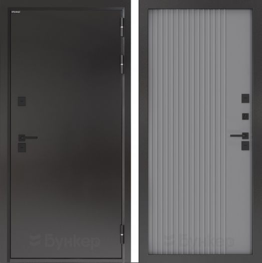Входная дверь с терморазрывом Бункер BN 10 Тепло Плюс - 29 Серый софт рельеф
