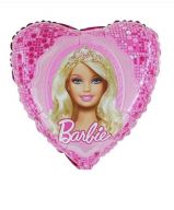 Шар сердце 45см Барби в зеркале