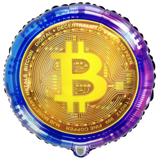 Биткоин шар фольгированный с гелием