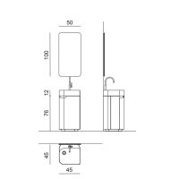Комплект мебели Oasis Profilo 0FRSP050/0PFBFS0451D1 тамба, раковина, зеркало схема 2