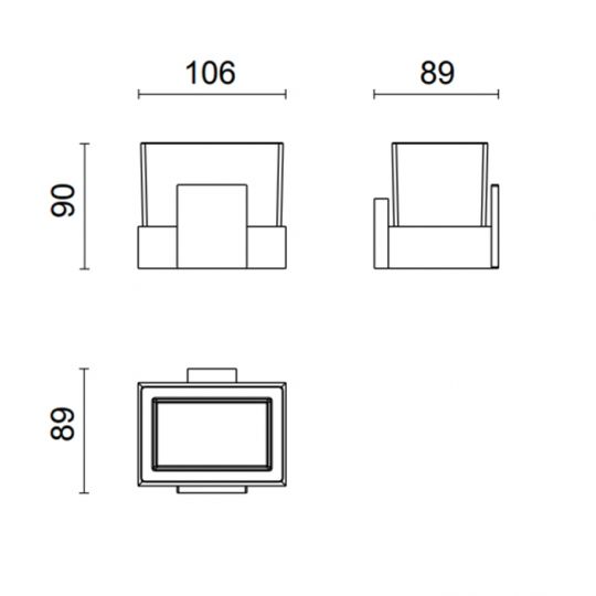 Стакан настенный Oasis Square 0SQR01500900011 схема 4 Стакан настенный Oasis Square 0SQR01500900011 схема 4
