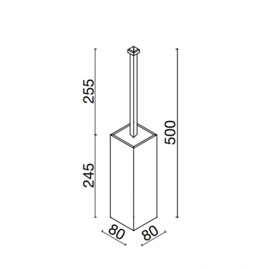 Туалетный ёршик Oasis Square 0SQR01005000008 подвесной схема 2
