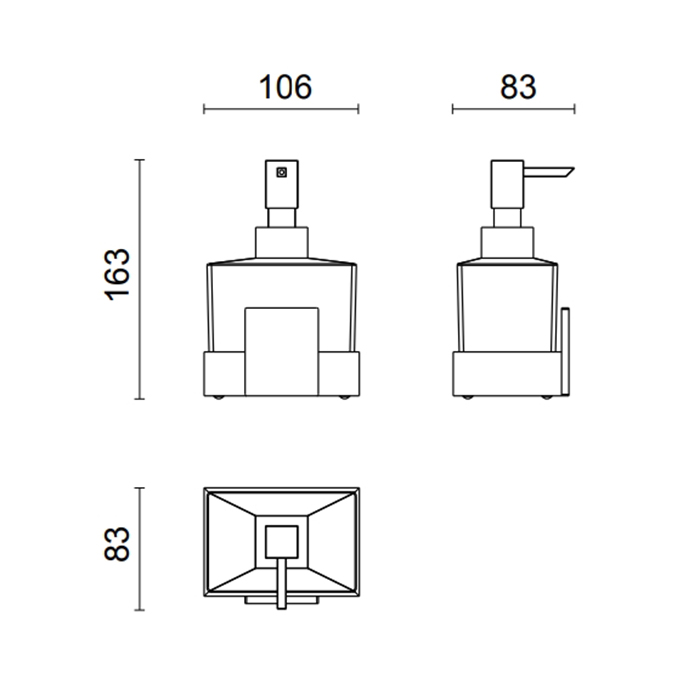 Дозатор Oasis Square 0SQR01901600011 для жидкого мыла настенный ФОТО