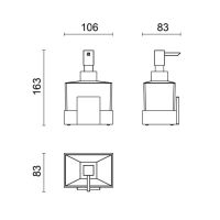 Дозатор Oasis Square 0SQR01901600011 для жидкого мыла настенный схема 4