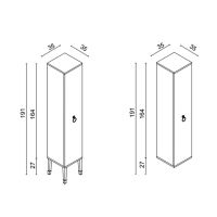 Колонна Oasis Lutetia 35х35х164 см подвесная левая 1 дверца схема 2