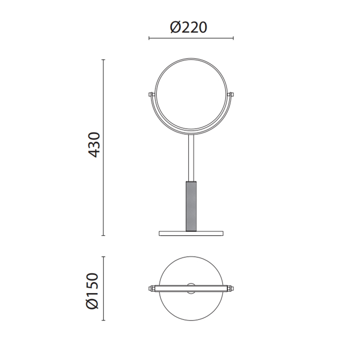 Зеркало косметическое Oasis Defile 0AGD029 22х15х43 см настольное увеличительное ФОТО