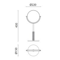 Зеркало косметическое Oasis Defile 0AGD029 22х15х43 см настольное увеличительное схема 4