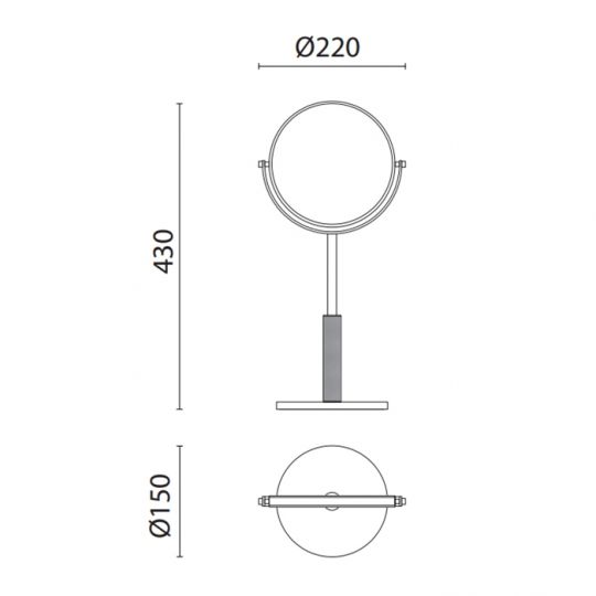 Зеркало косметическое Oasis Defile 0AGD029 22х15х43 см настольное увеличительное схема 4