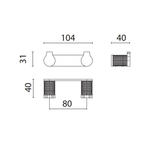 Крючок двойной Oasis Defile 0AGD002 подвесной схема 2