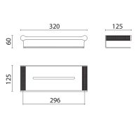 Полка для душа Oasis Defile 0AGD008 32 см подвесная схема 2