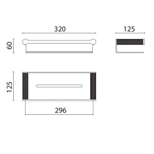 Полка для душа Oasis Defile 0AGD008 32 см подвесная схема 2