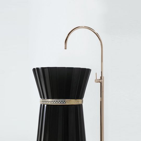 Раковина напольная Oasis Plisse 0PI440CE 44x95 см без отверстий с донным клапаном схема 7