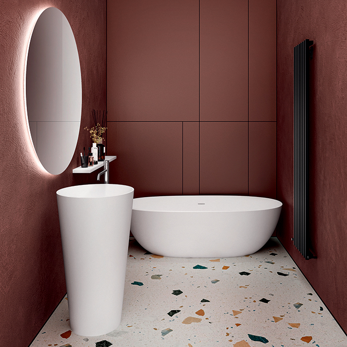 Изображение Комплект мебели №25 Oasis Profilo 50х50х220 см напольная раковина с зеркалом