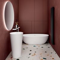 Комплект мебели №25 Oasis Profilo 50х50х220 см напольная раковина с зеркалом схема 1