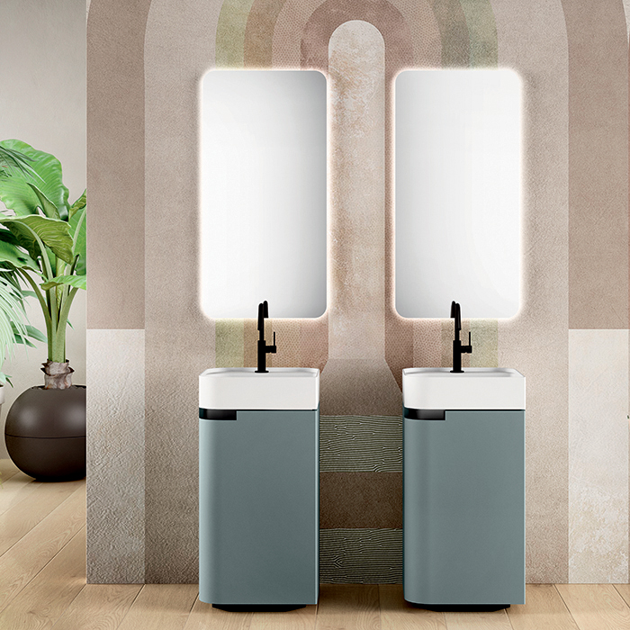 Изображение Комплект мебели №22 Oasis Profilo 45х45х200 см напольная тумба цвет  RAL с раковиной