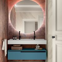 Комплект мебели №10 Oasis Profilo 120х51.5х220 см подвесная тумба со столешницей и двойная раковина схема 1