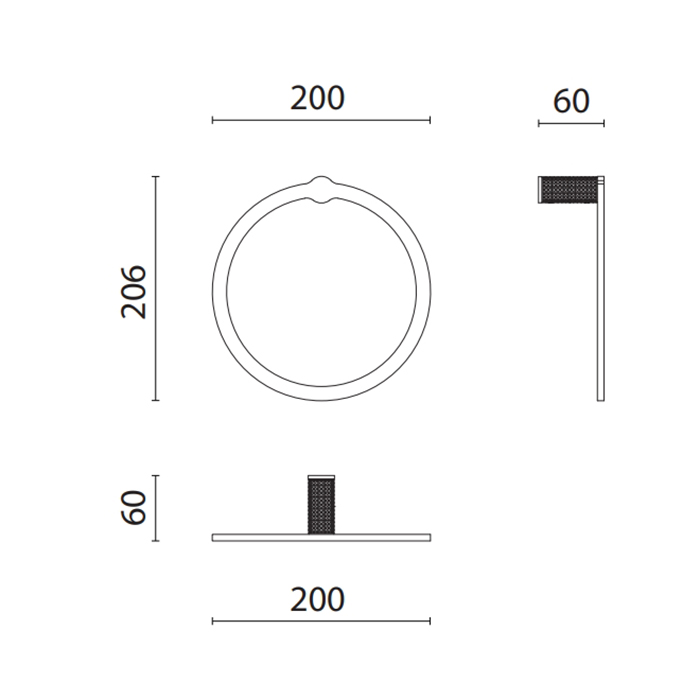 Полотенцедержатель-кольцо Oasis Defile 0AGD003 подвесной ФОТО