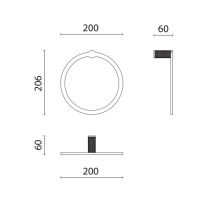 Полотенцедержатель-кольцо Oasis Defile 0AGD003 подвесной схема 4