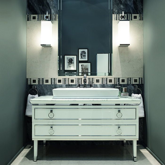 Изображение Комплект мебели напольный №18 Oasis Lutetia  137х56х77 см консоль со столешницей с накладной раковиной