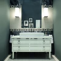 Комплект мебели напольный №18 Oasis Lutetia  137х56х77 см консоль со столешницей с накладной раковиной схема 1