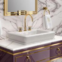 Раковина накладная Oasis 0LTOPT91 65х47 см с 3 отверстиями схема 1