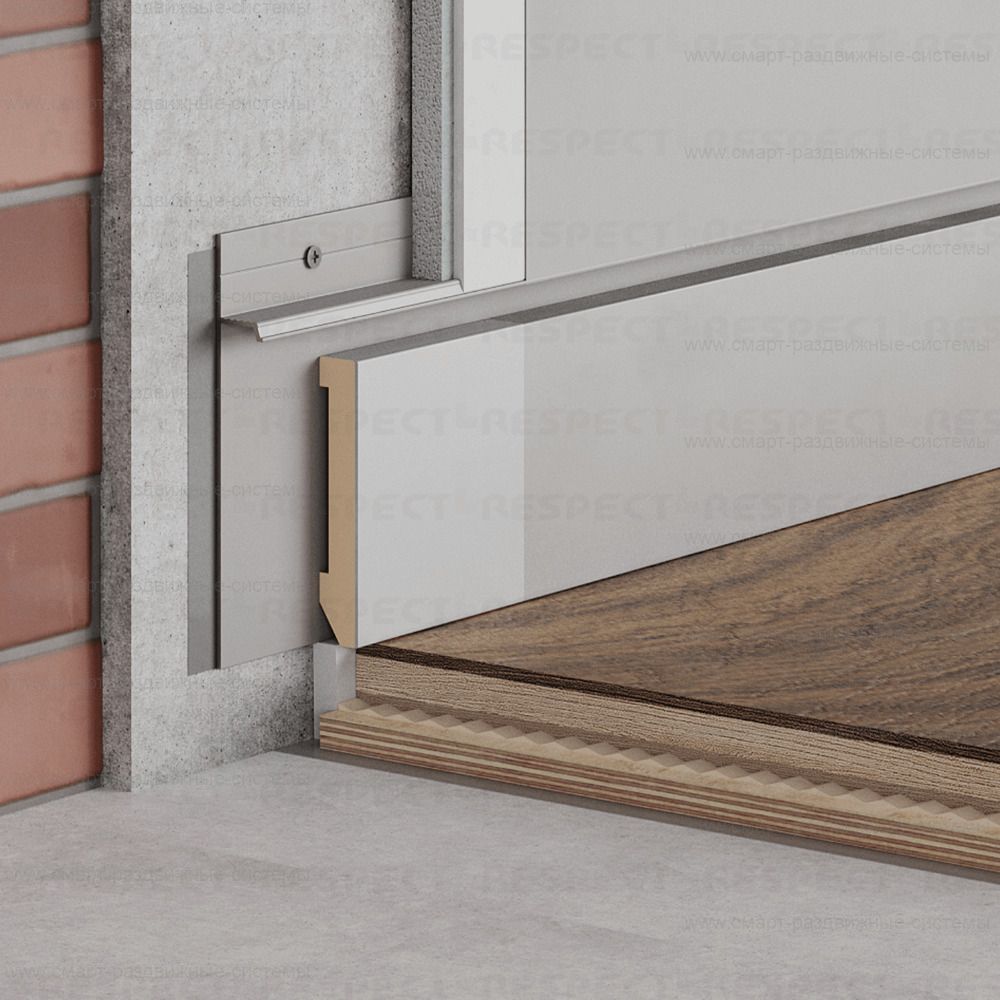 Вставка в скрытый плинтус из МДФ 70/80 мм