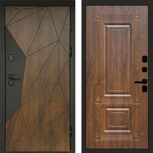 Входная дверь Termo-door Премиум винорит Геометрия Дуб с терморазрывом - Мадрид Дуб