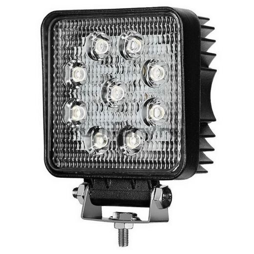 Светодиодная квадратная фара 27 Ватт 9 LED Epistar 11 см дальнего света