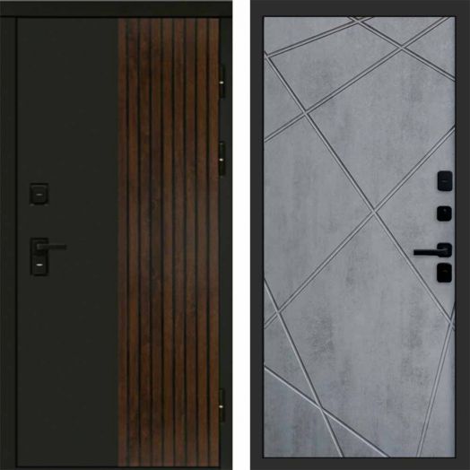 Входная дверь Termo-door Премиум винорит Форт Дуб с терморазрывом - Лучи Бетон темный