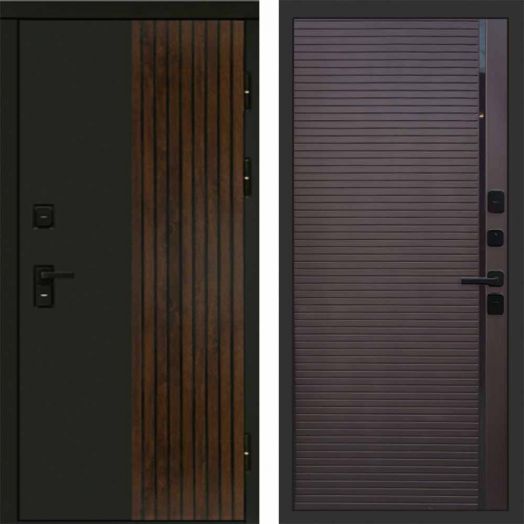 Входная дверь Termo-door Премиум винорит Форт Дуб с терморазрывом - Porte Шоколад