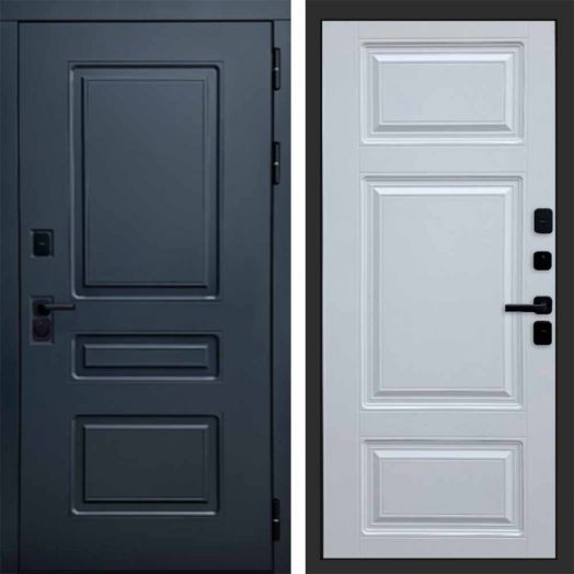 Входная дверь Termo-door Аляска Графит с терморазрывом - Лион Белый софт