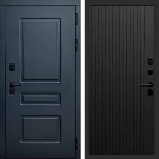 Входная дверь Termo-door Аляска Графит с терморазрывом - FLAT Черный кварц