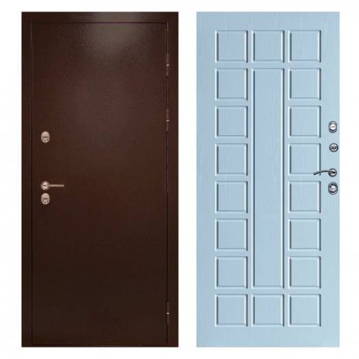 Входная дверь Termo-door Сибирь Антик медь с терморазрывом - Престиж Белое дерево