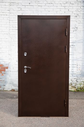 Входная дверь Termo-door Сибирь Антик медь с терморазрывом - Широкое Зеркало Фацет Грей софт