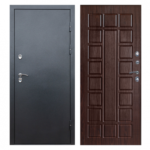 Входная дверь Termo-door Сибирь Антик серебро с терморазрывом - Престиж Венге