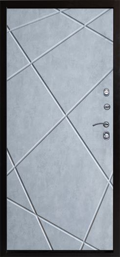 Входная дверь Termo-door Сибирь Антик серебро с терморазрывом - Лучи Бетон светлый