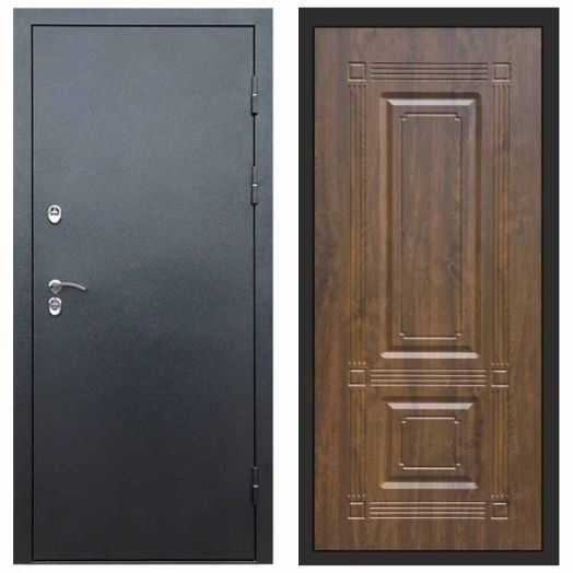 Входная дверь Termo-door Сибирь Антик серебро с терморазрывом - Мадрид Дуб