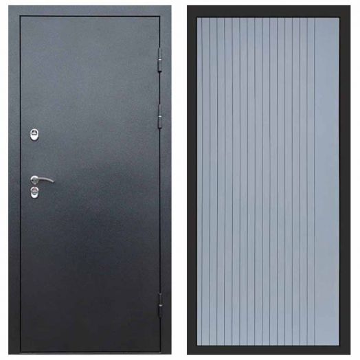 Входная дверь Termo-door Сибирь Антик серебро с терморазрывом - FLAT Грей софт