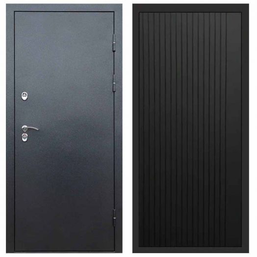 Входная дверь Termo-door Сибирь Антик серебро с терморазрывом - FLAT Черный кварц