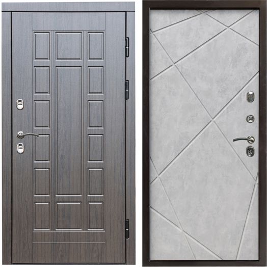 Входная дверь Termo-door Премиум винорит Виргиния Венге с терморазрывом - Лучи Бетон светлый