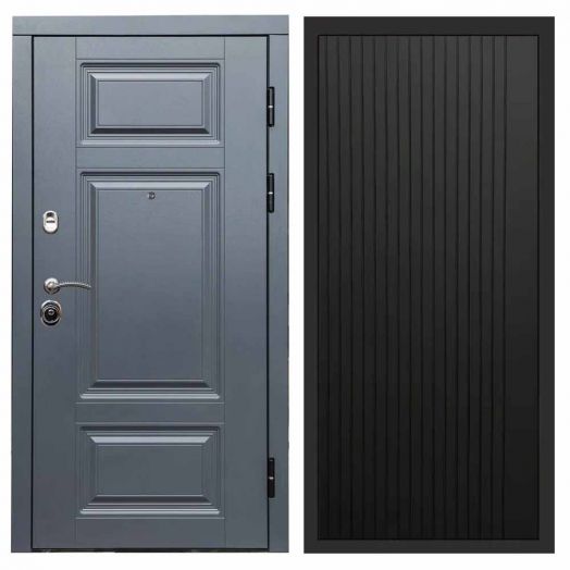 Входная дверь Termo-door Премиум винорит Грей с терморазрывом - FLAT Черный кварц