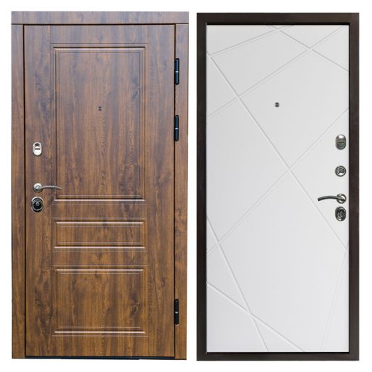 Входная дверь Termo-door Премиум винорит Орегон Дуб с терморазрывом - Лучи Белый