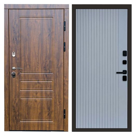 Входная дверь Termo-door Премиум винорит Орегон Дуб с терморазрывом - FLAT Грей софт