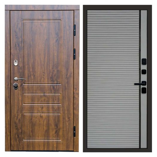 Входная дверь Termo-door Премиум винорит Орегон Дуб с терморазрывом - Porte Грей софт