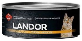 Влажный корм LANDOR для стерилизованных кошек ягненок с облепихой 100гр