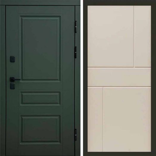 Входная дверь Termo-door Премиум винорит Орегон Грин с терморазрывом - Горизонт Слоновая кость