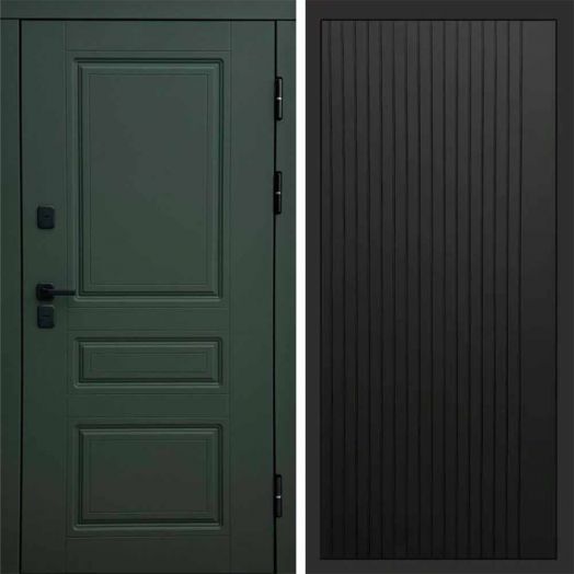 Входная дверь Termo-door Премиум винорит Орегон Грин с терморазрывом - FLAT Черный кварц