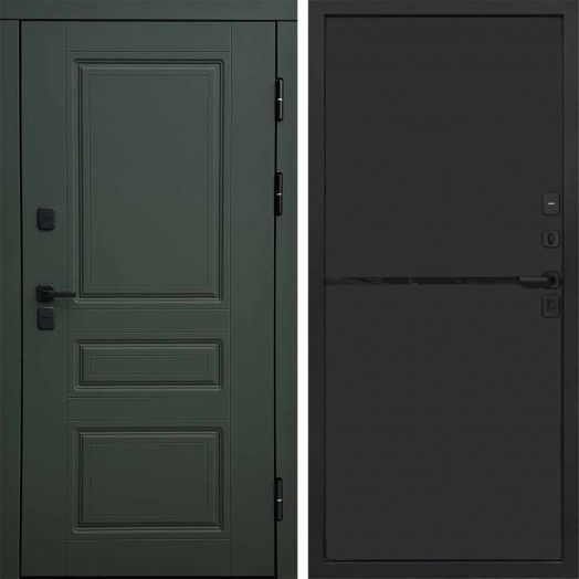 Входная дверь Termo-door Премиум винорит Орегон Грин с терморазрывом - Нео Black